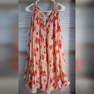 MM Couture Red and Cream Floral Dress